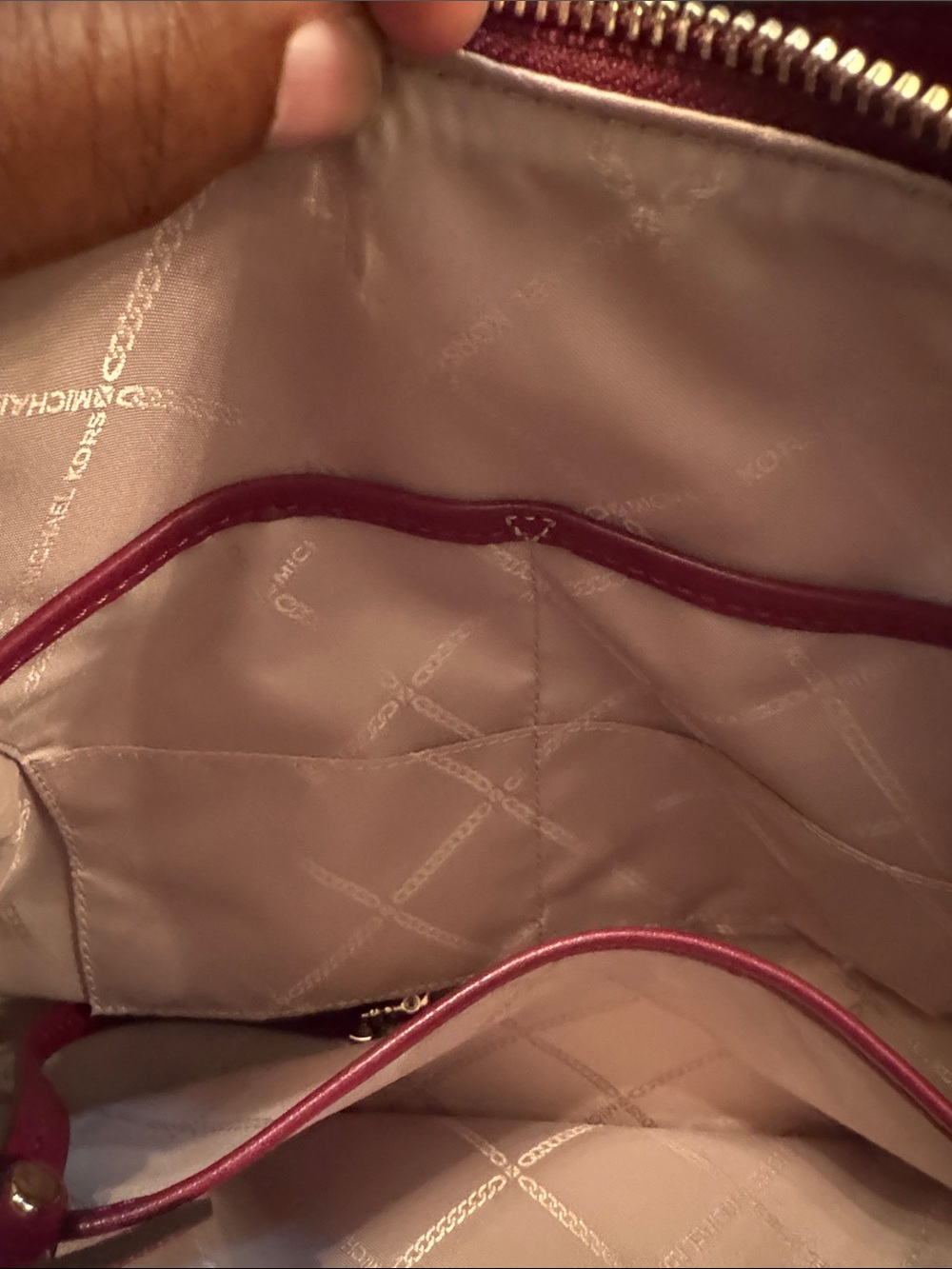 Michael Kors Wine Quilted Chain-Handle Shoulder Bag - Picture 9 of 11